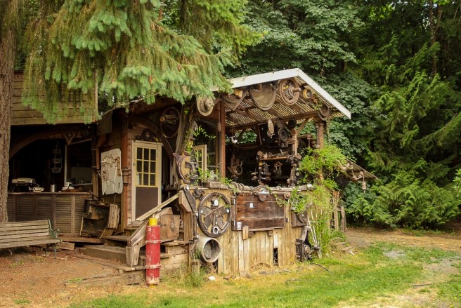 The Communal Kitchen Area is fully equipped with a propane cooking stove, a number of kitchen appliances, a small sleeping space, men and women's washroom, shower, and covered patio area. 